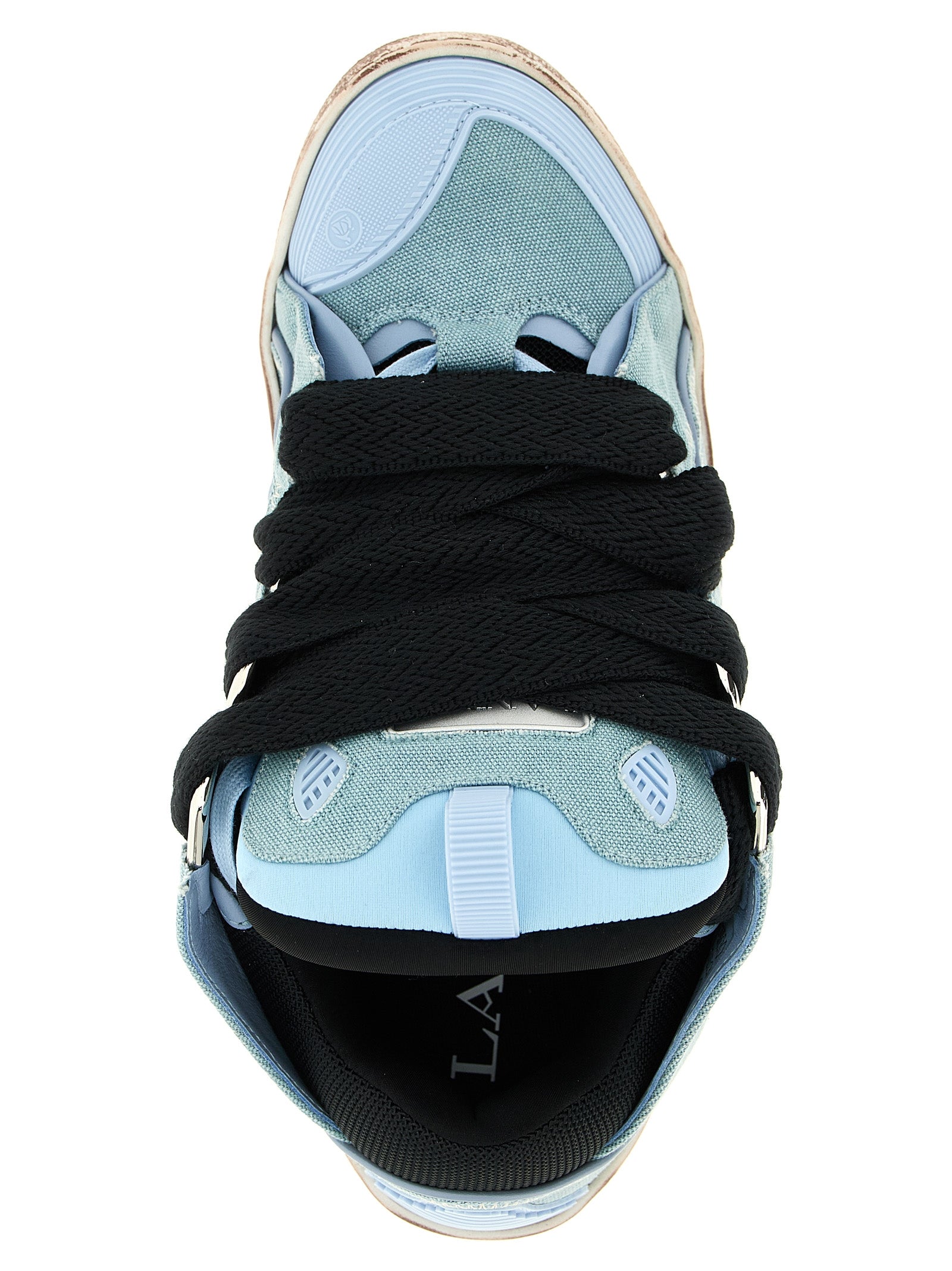 Lanvin 76% cotton sneaker in blue — view 4
