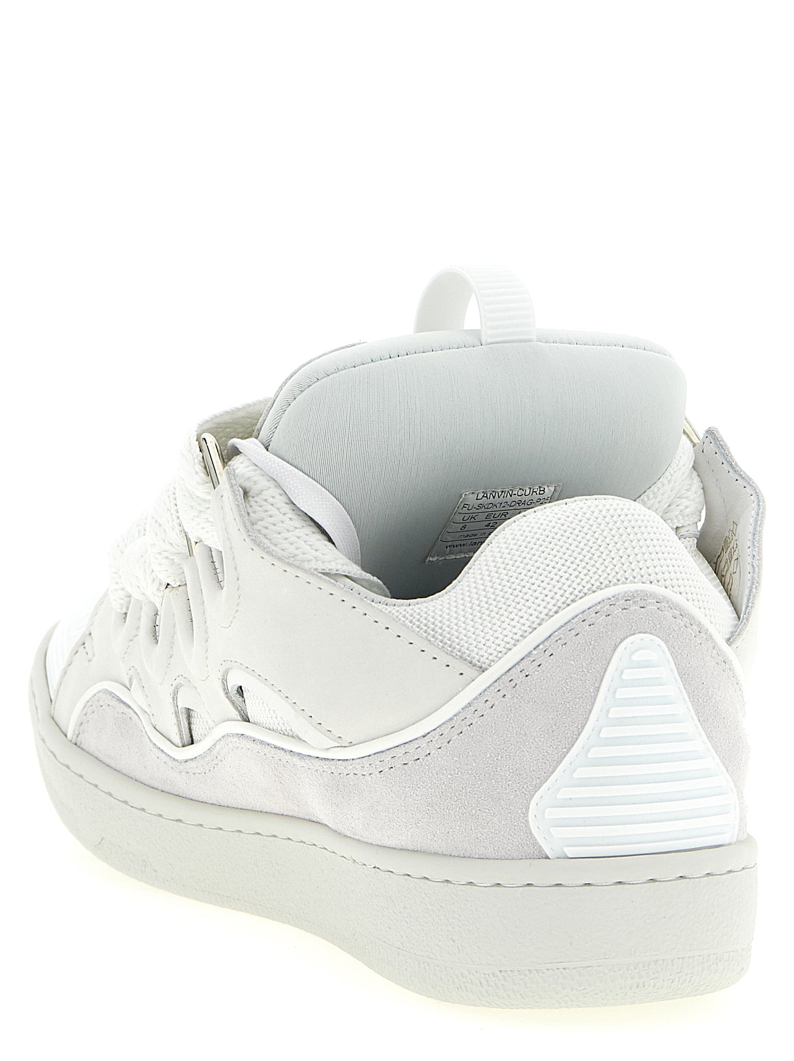 Lanvin 76% Calfskin Leather sneaker in white — view 3