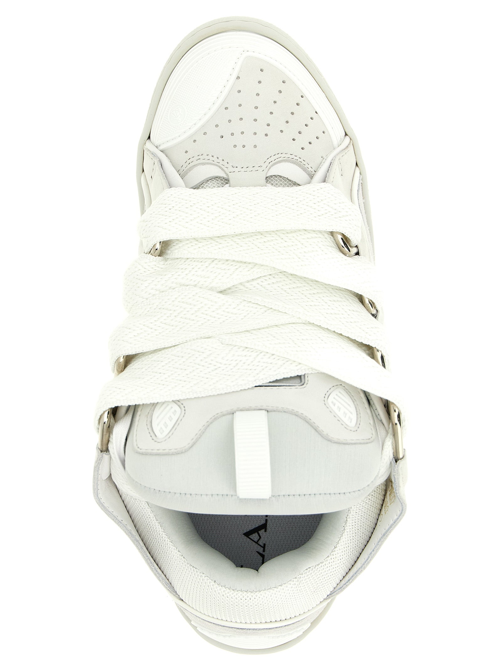 Lanvin 76% Calfskin Leather sneaker in white — view 4