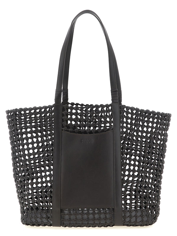 Staud 100% cow leather (Bos Taurus) tote bag in black