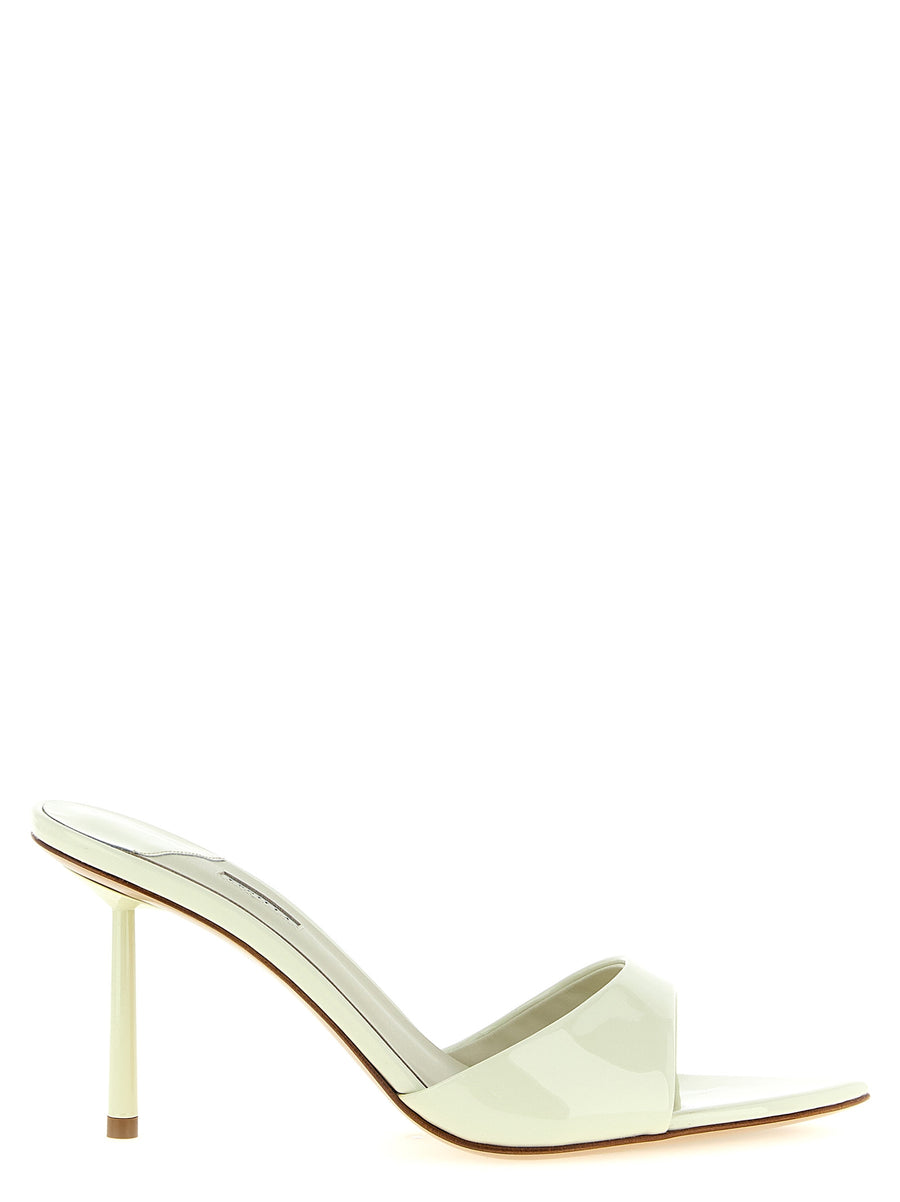 Le Silla 100% calfskin leather heel sandal in white