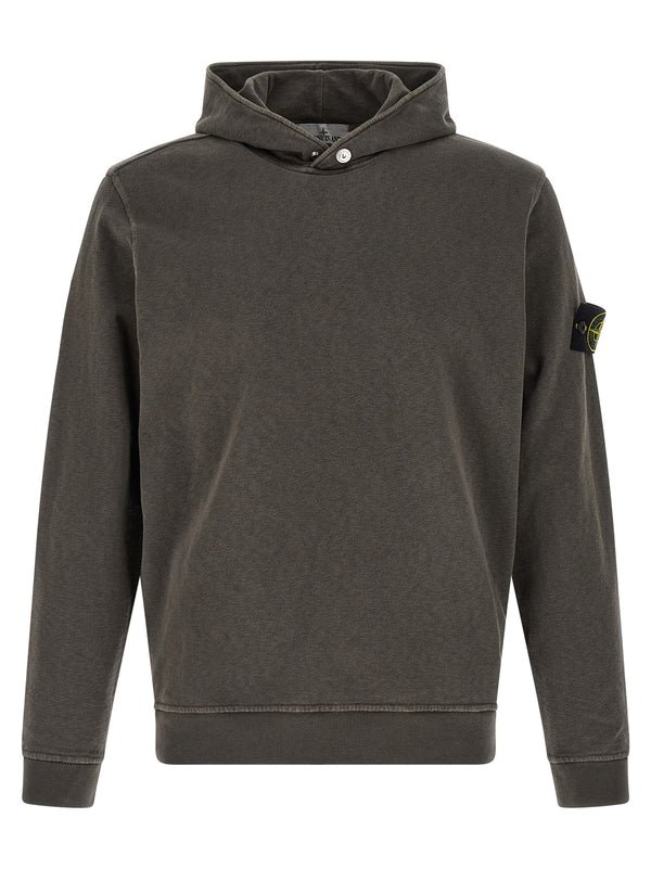 Stone Island 100% cotton hoodie in brown