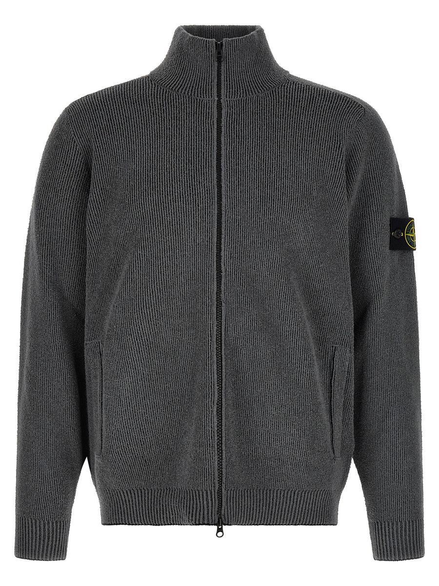 Stone Island 83% cotton cardigan in gray