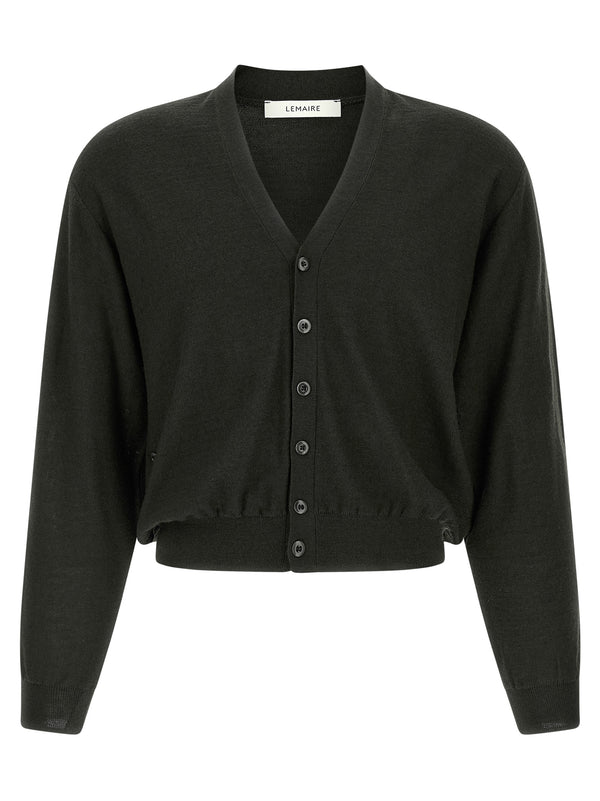 Lemaire 50% Wool cardigan in black