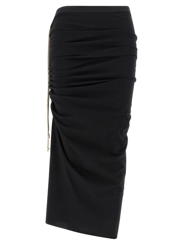 Rick Owens 100% Cotton skirt in black