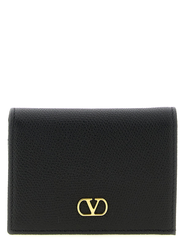 Valentino Garavani 100% calfskin leather (Bos Taurus) card case in black