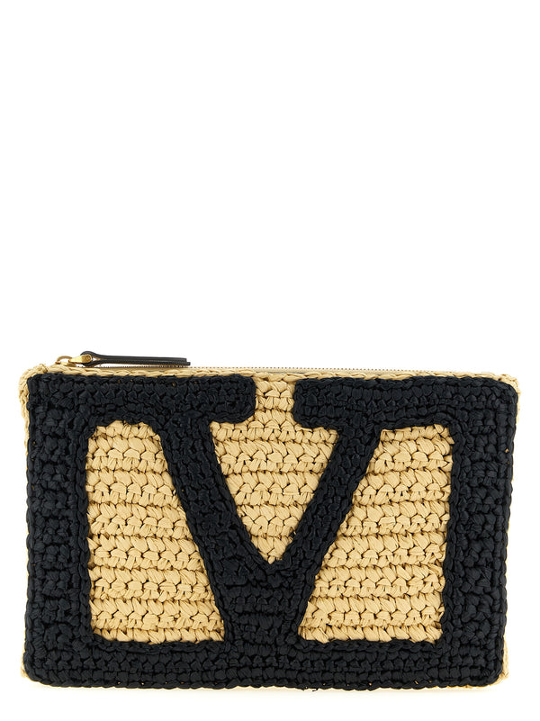 Valentino Garavani 100% viscose clutch in black