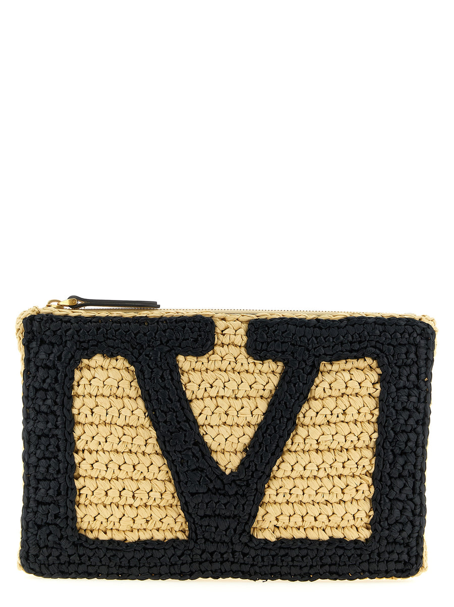 Valentino Garavani 100% viscose clutch in black