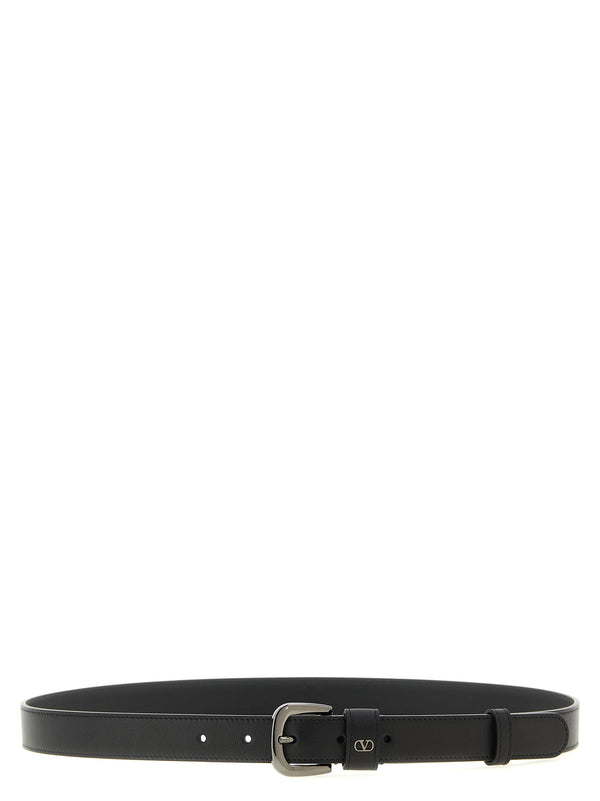 Valentino Garavani 100% calfskin leather belt in black