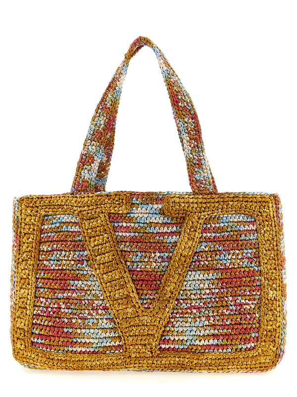 Valentino Garavani 100% viscose tote bag in gold