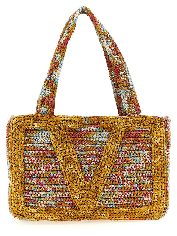 Valentino Garavani 100% viscose tote bag in gold