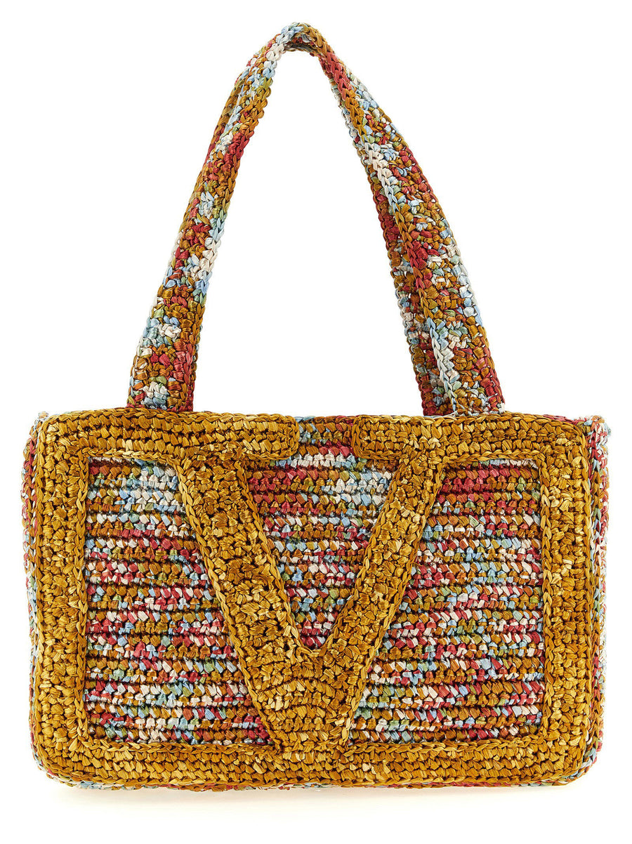 Valentino Garavani 100% viscose tote bag in gold