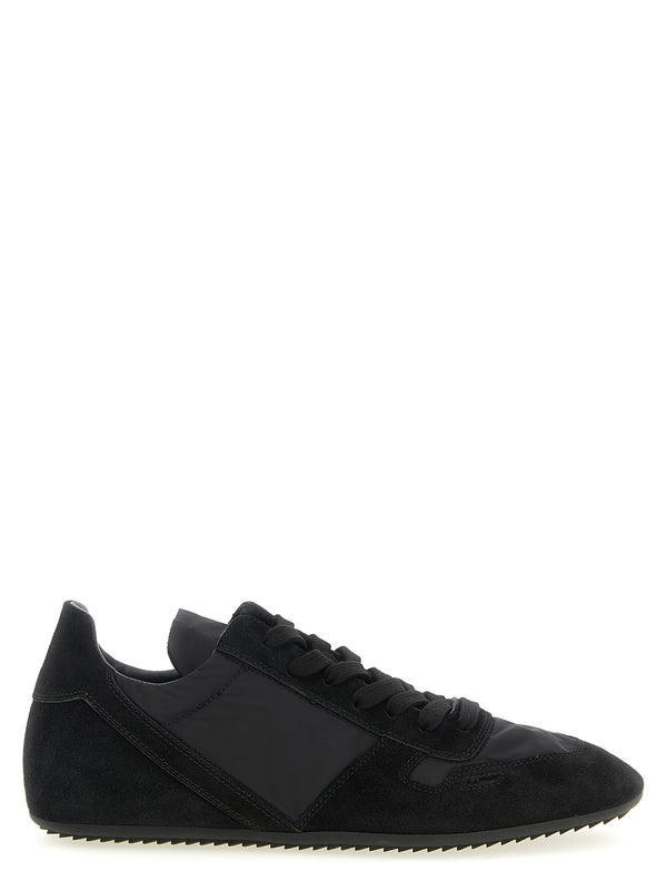 Rick Owens 100% calfskin leather sneaker in black