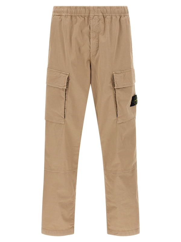Stone Island 97% cotton cargo pants in beige