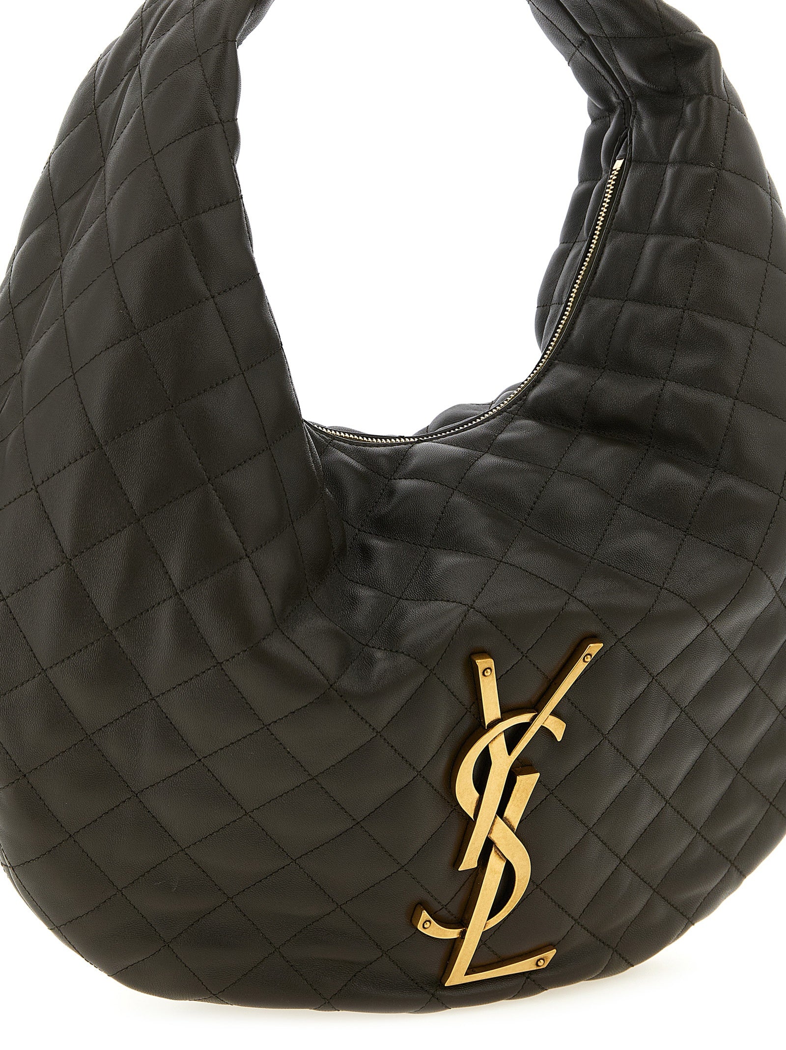 Saint Laurent 100% lamb leather shoulder bag in black — view 3