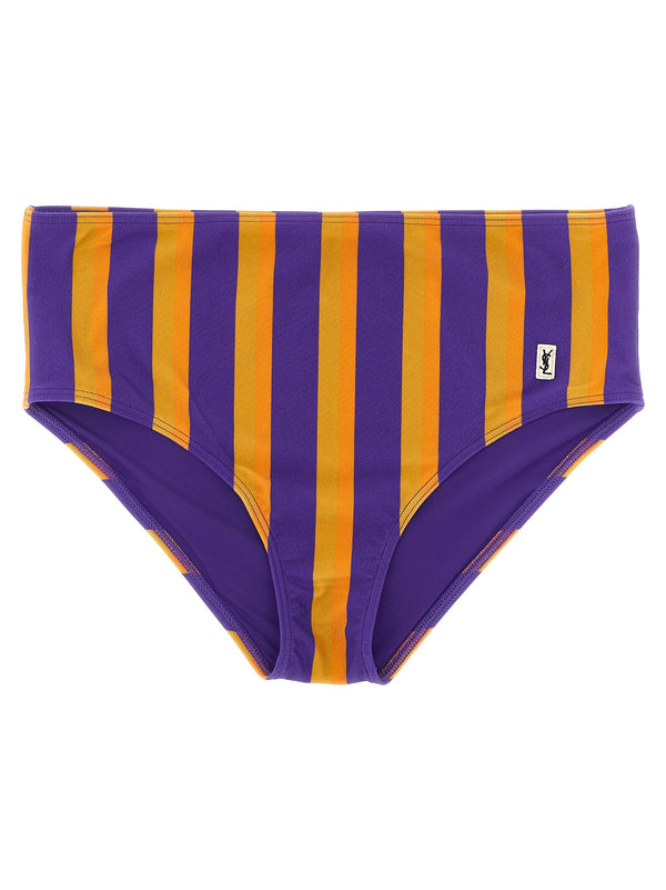 Saint Laurent 80% polyamide swim briefs in purple