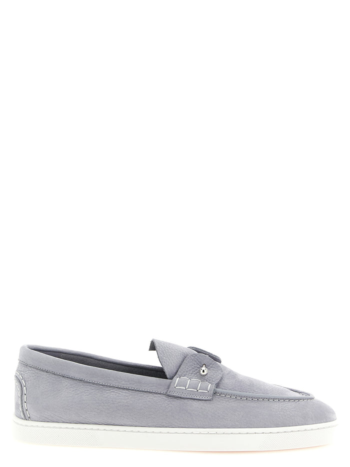 Christian Louboutin 100% calfskin leather loafer in gray