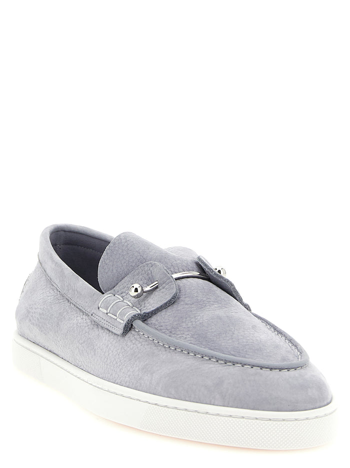 Christian Louboutin 100% calfskin leather loafer in gray — view 2
