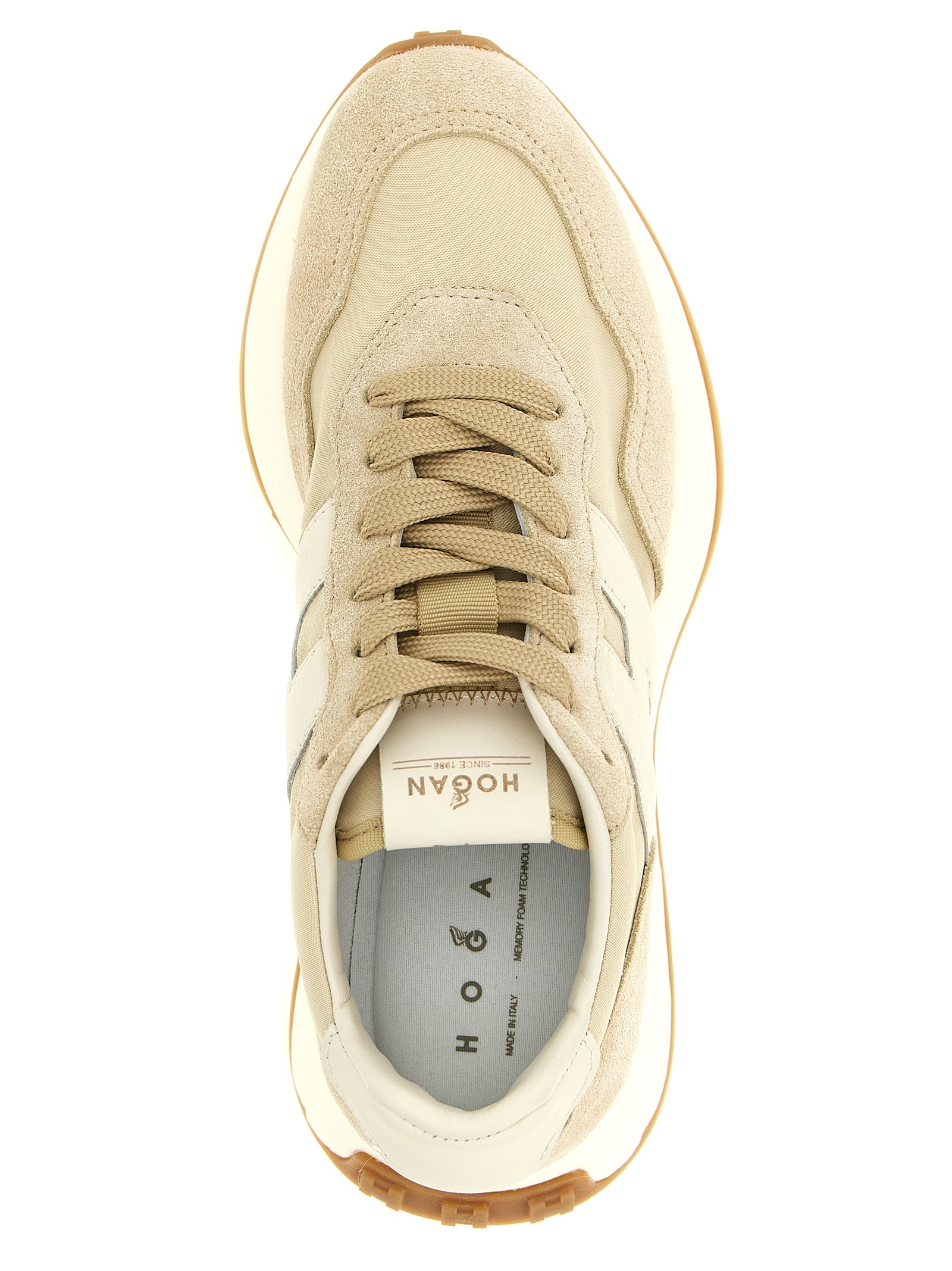Hogan 55% polyamide sneaker in beige — view 4