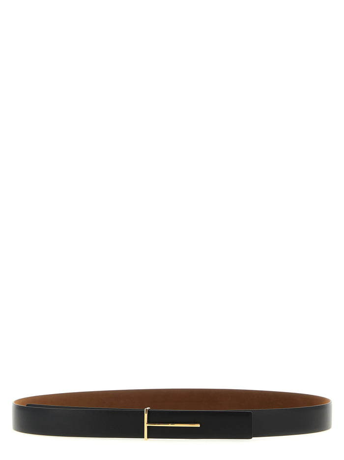Tom Ford 100% calfskin leather belt in brown — view 2