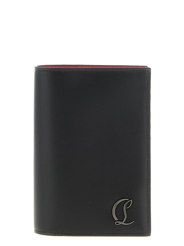 Christian Louboutin 100% calfskin leather wallet in black