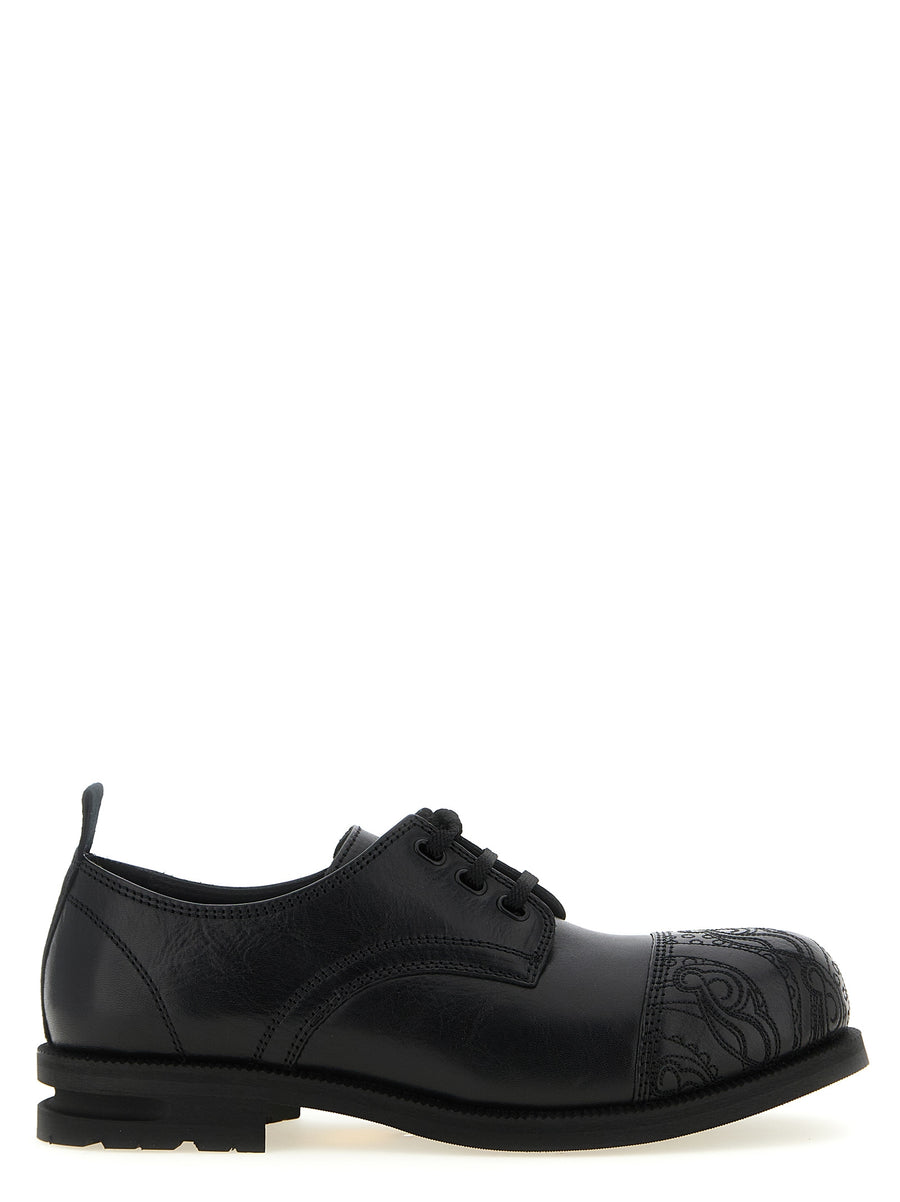 Kiko Kostadinov 100% calfskin leather oxford in black