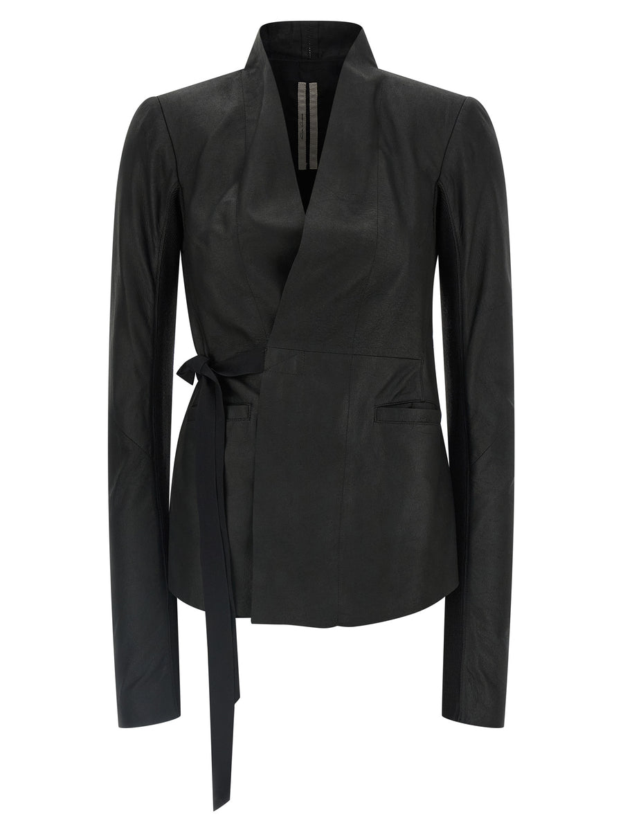 Rick Owens 100% lamb leather jacket in black