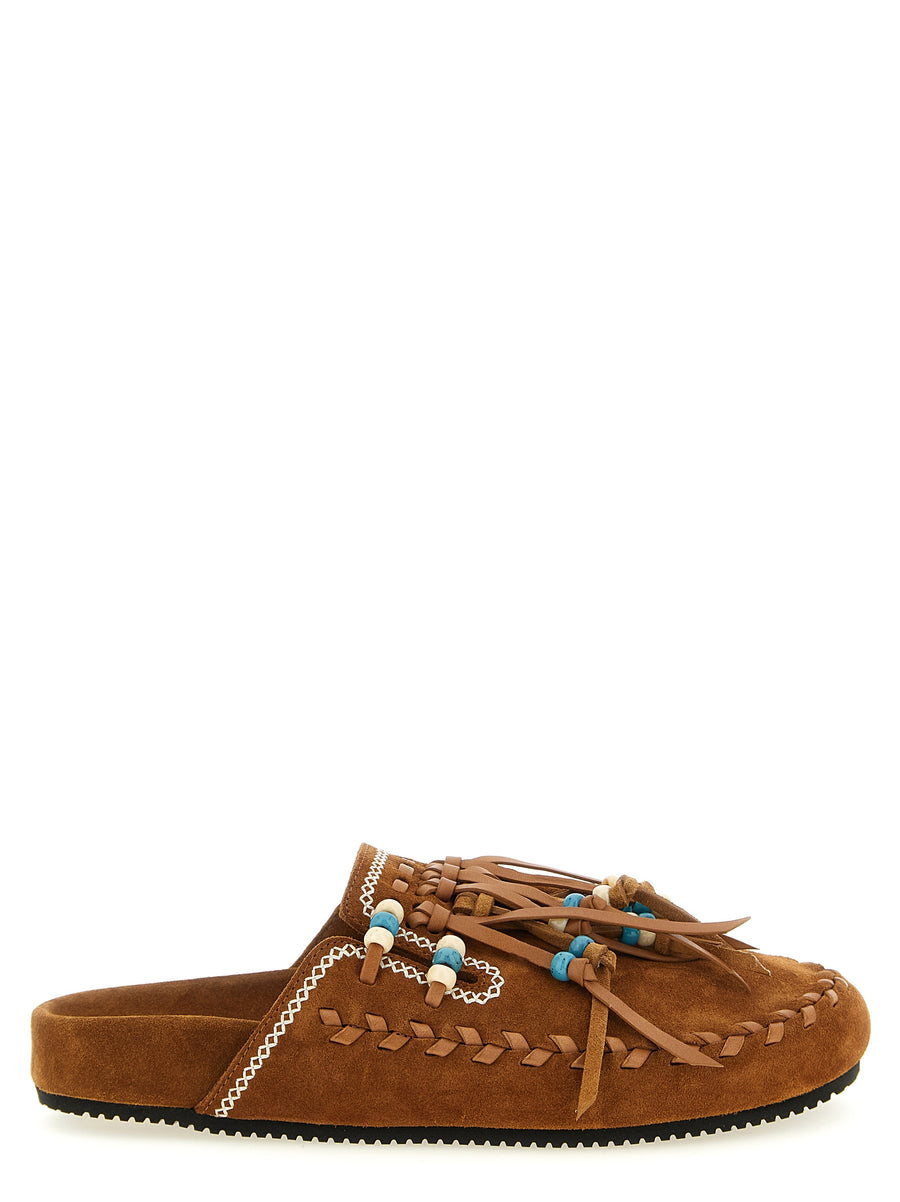Alanui 100% calfskin leather (Bos Taurus) slipper in brown