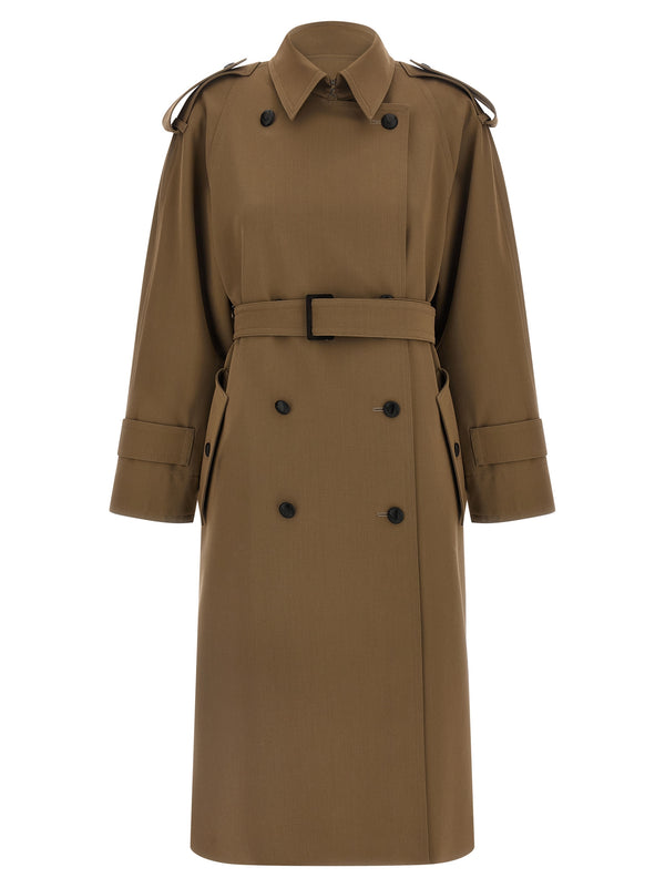 Max Mara 100% Virgin Wool trench coat in brown