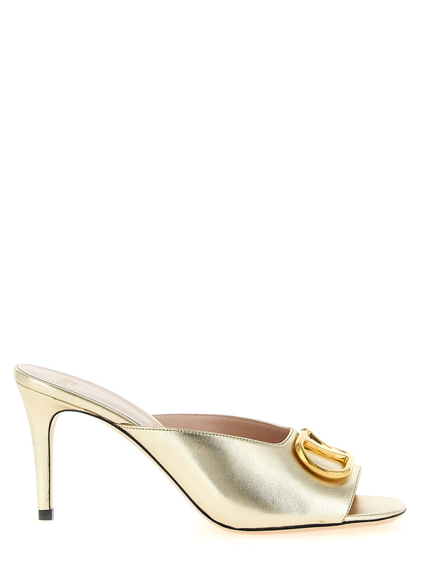 Valentino Garavani 100% Goat Leather mule in gold