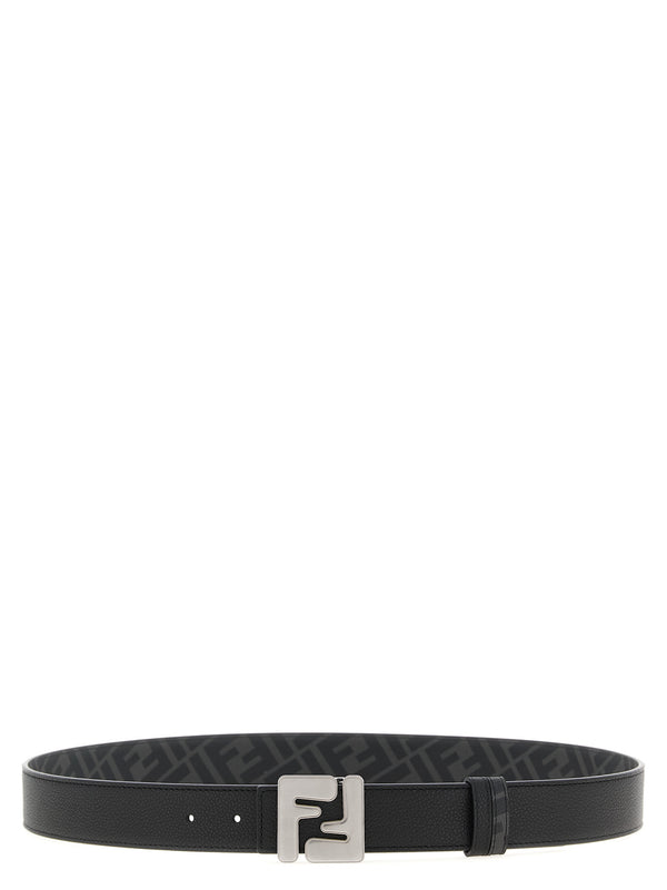 Fendi 100% calfskin leather belt in black