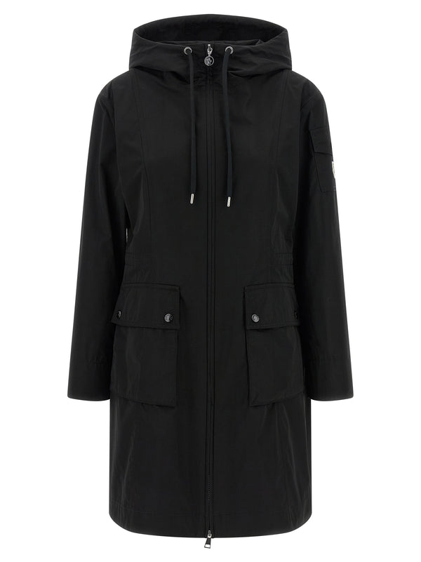 Moncler 63% polyester coat in black