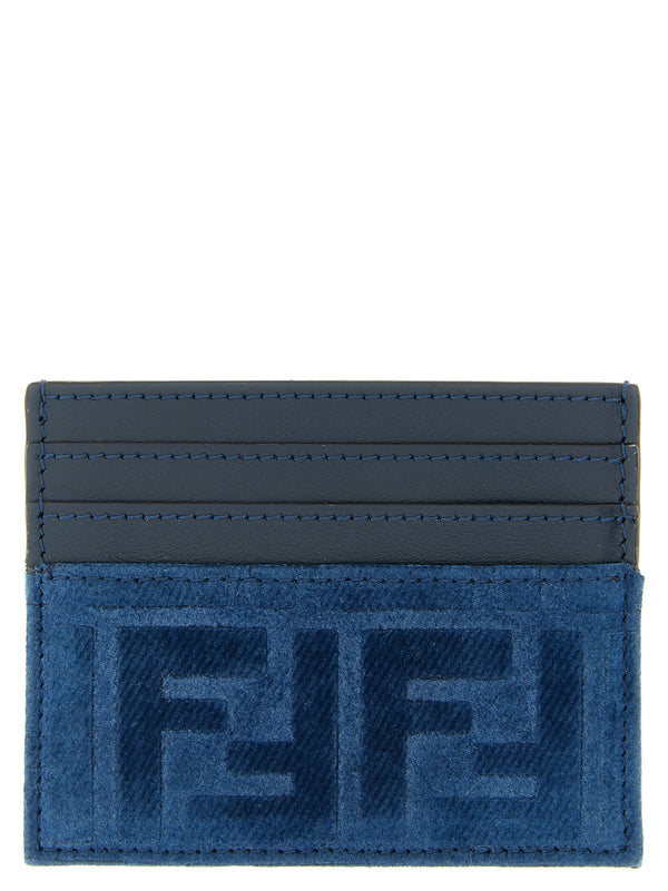 Fendi 85% cotton card case in blue