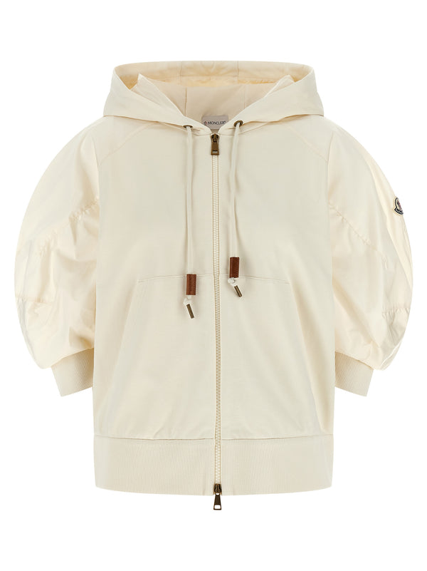 Moncler 100% cotton down jacket in white