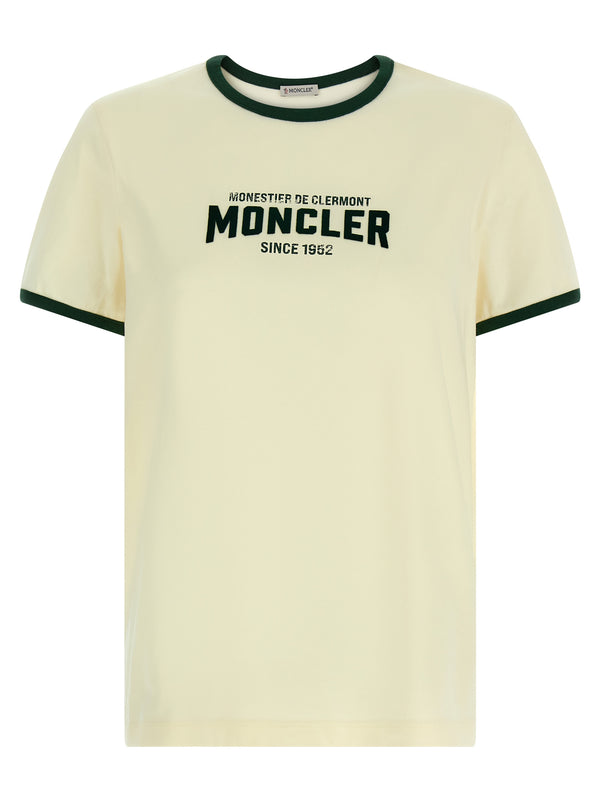 Moncler 100% cotton t-shirt in beige