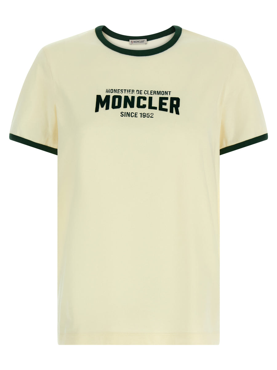 Moncler 100% cotton t-shirt in beige