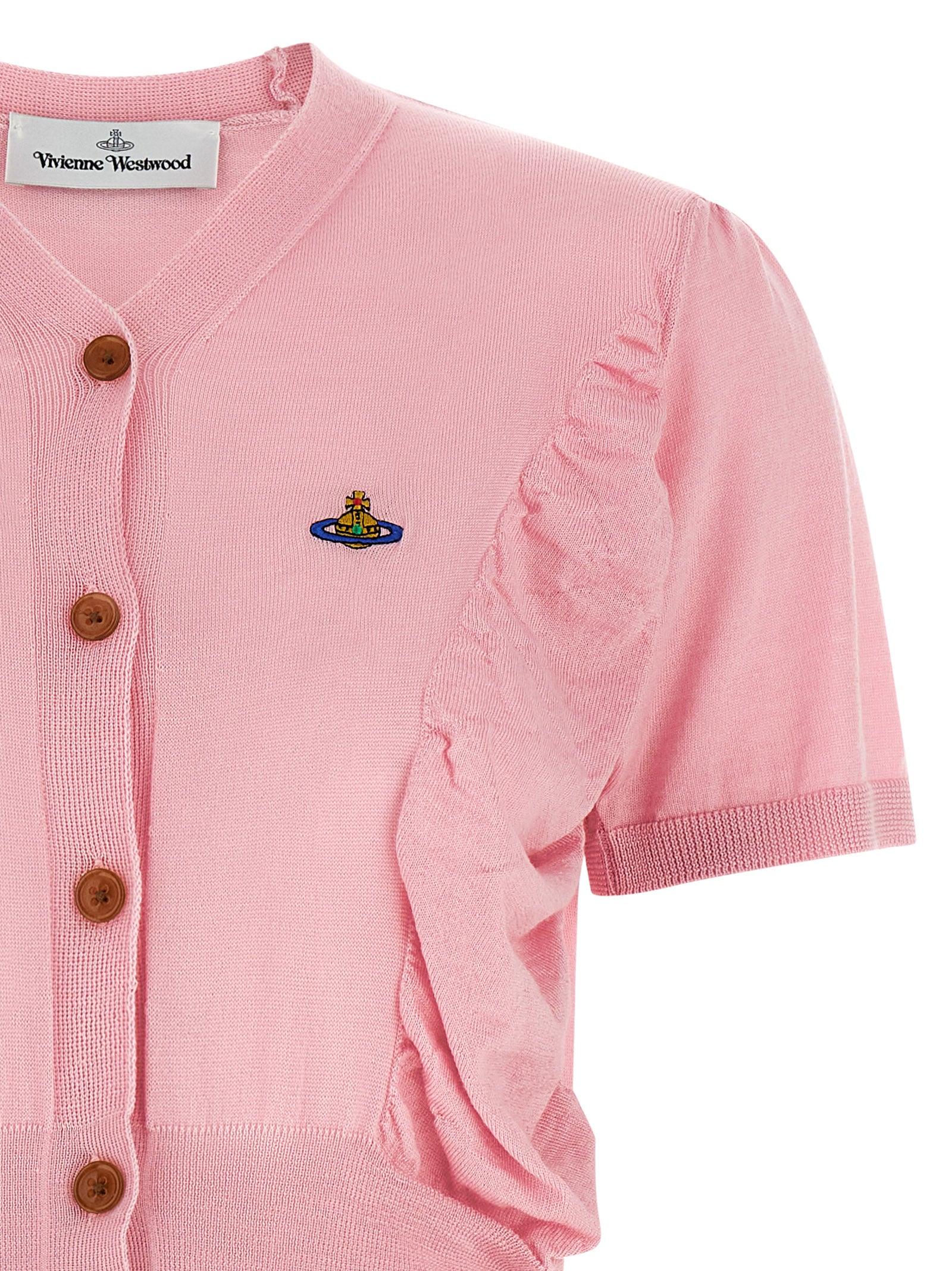 Vivienne Westwood 70% wool cardigan in pink — view 3