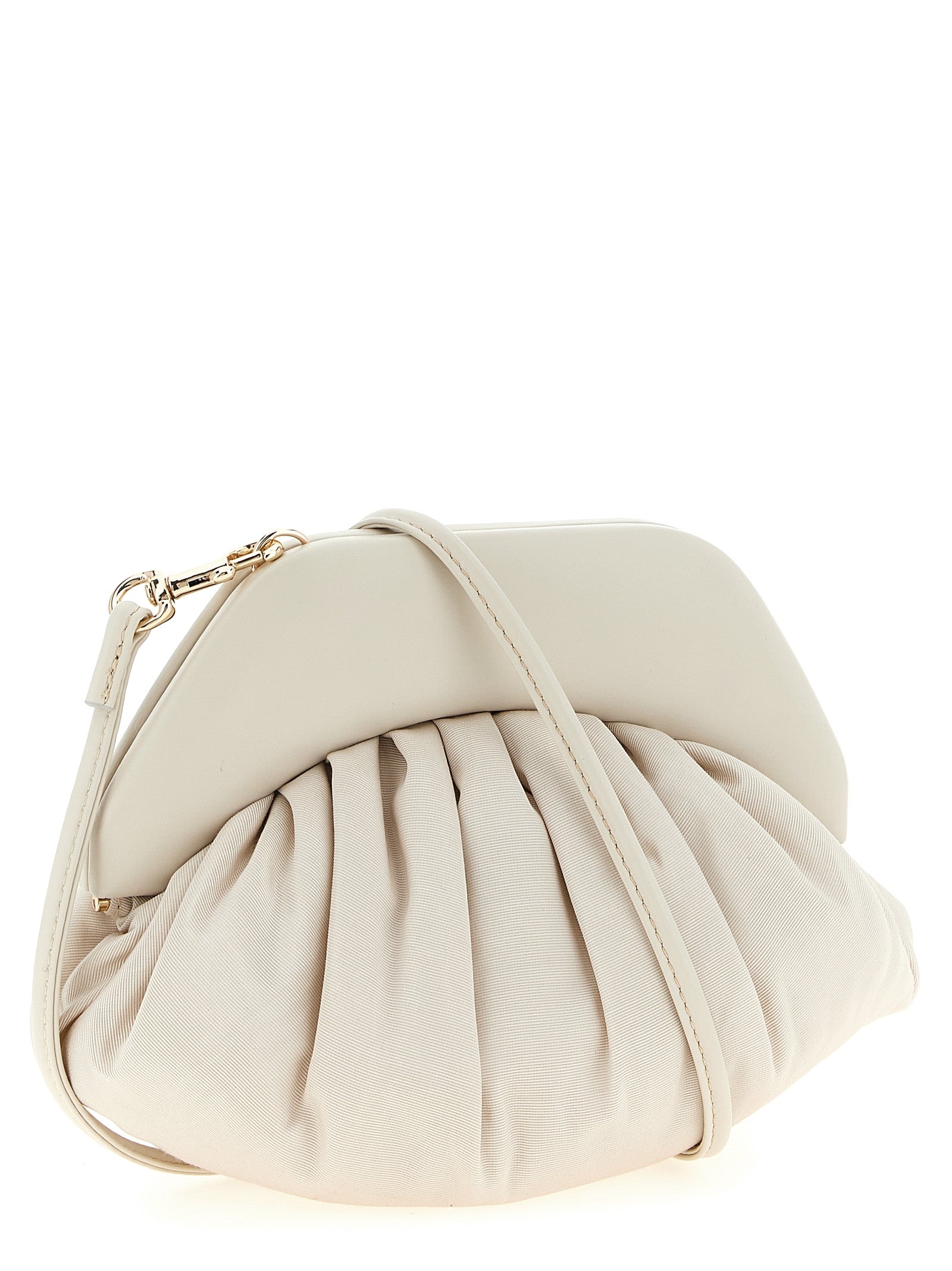 Beige Viscose Clutch Bag
