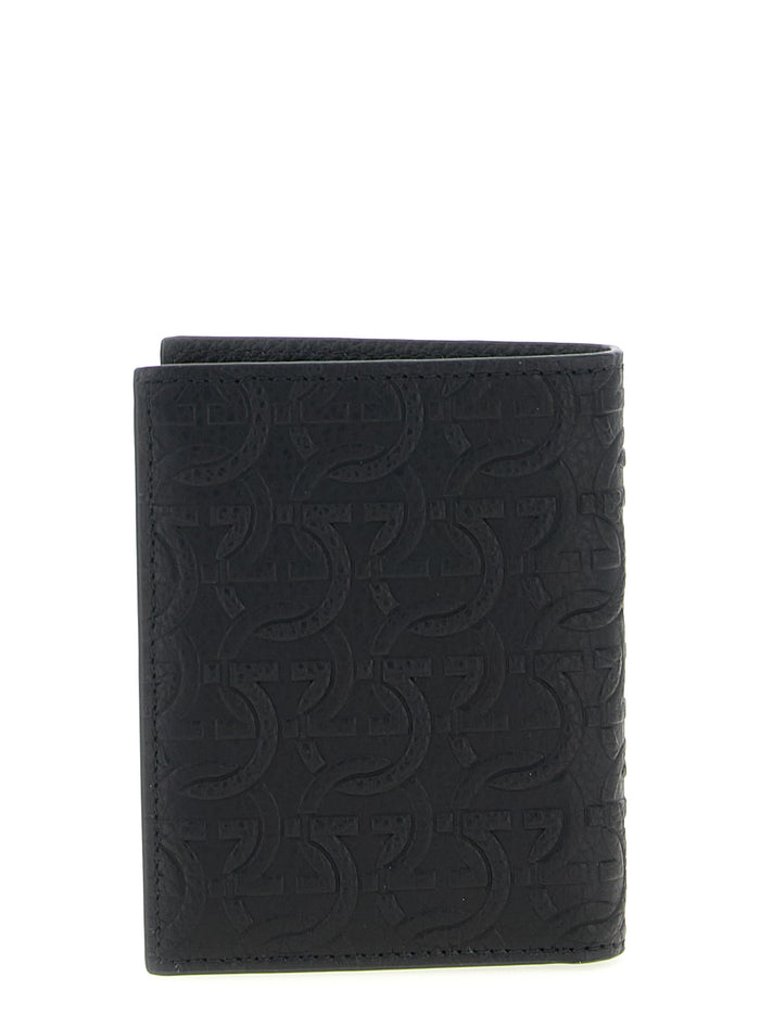 Ferragamo 100% calfskin leather wallet in black — view 2