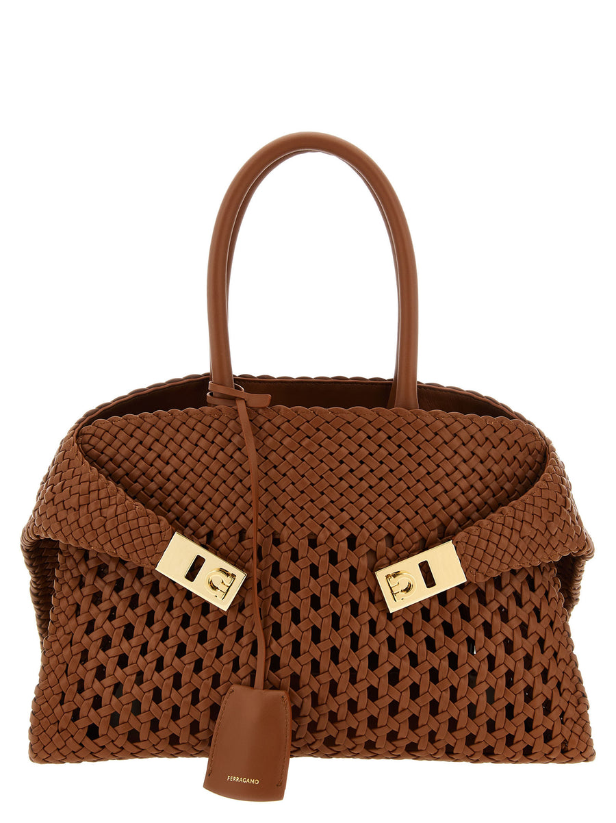 Ferragamo 100% Calfskin Leather shoulder bag in brown