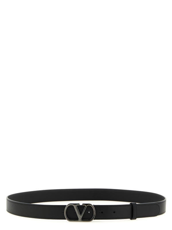 Valentino Garavani 100% calfskin leather belt in black