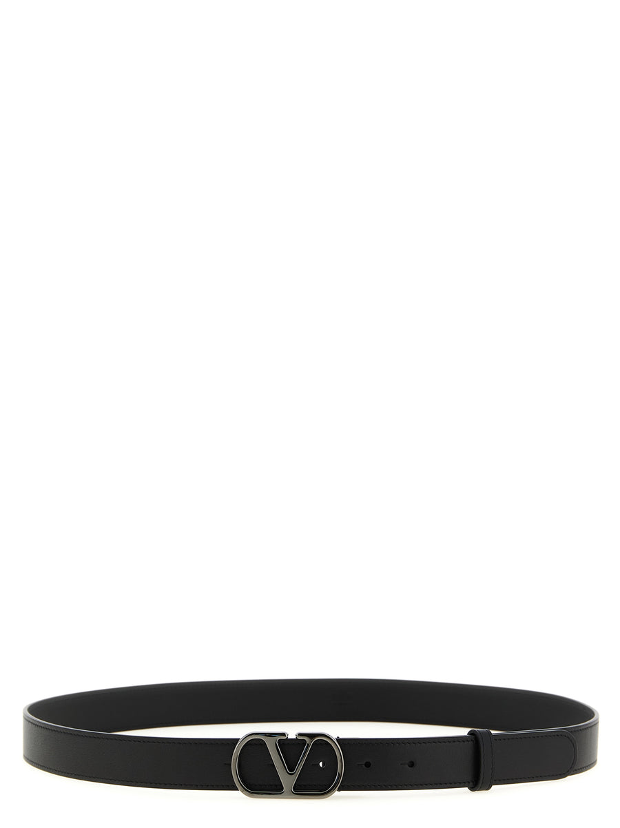 Valentino Garavani 100% calfskin leather belt in black