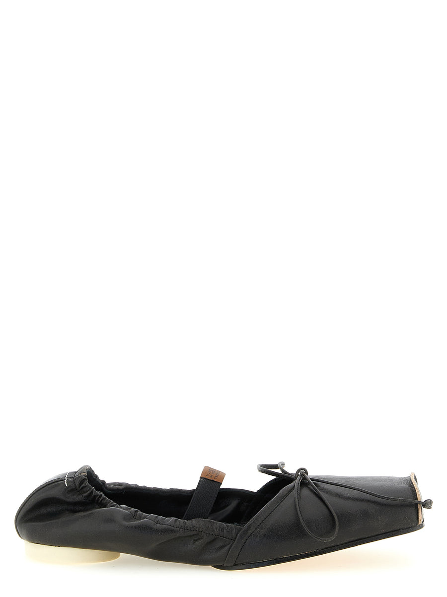 MM6 Maison Margiela 100% cow leather (Bos Taurus) ballet flat in black