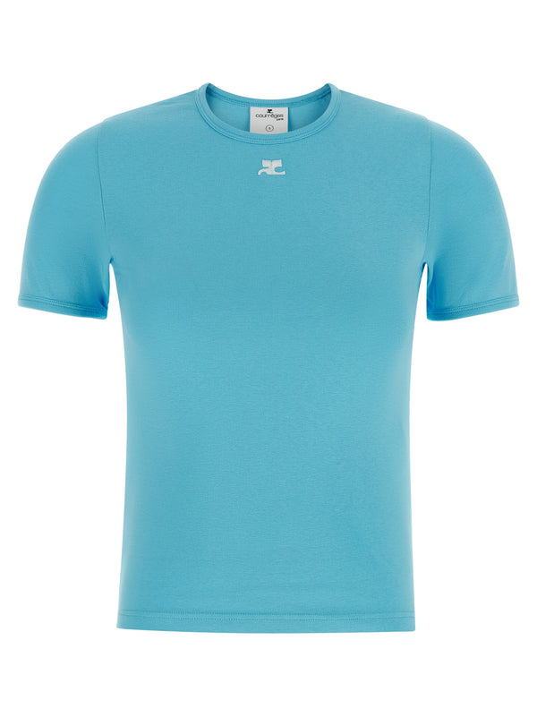 CourrèGes 100% cotton t-shirt in blue
