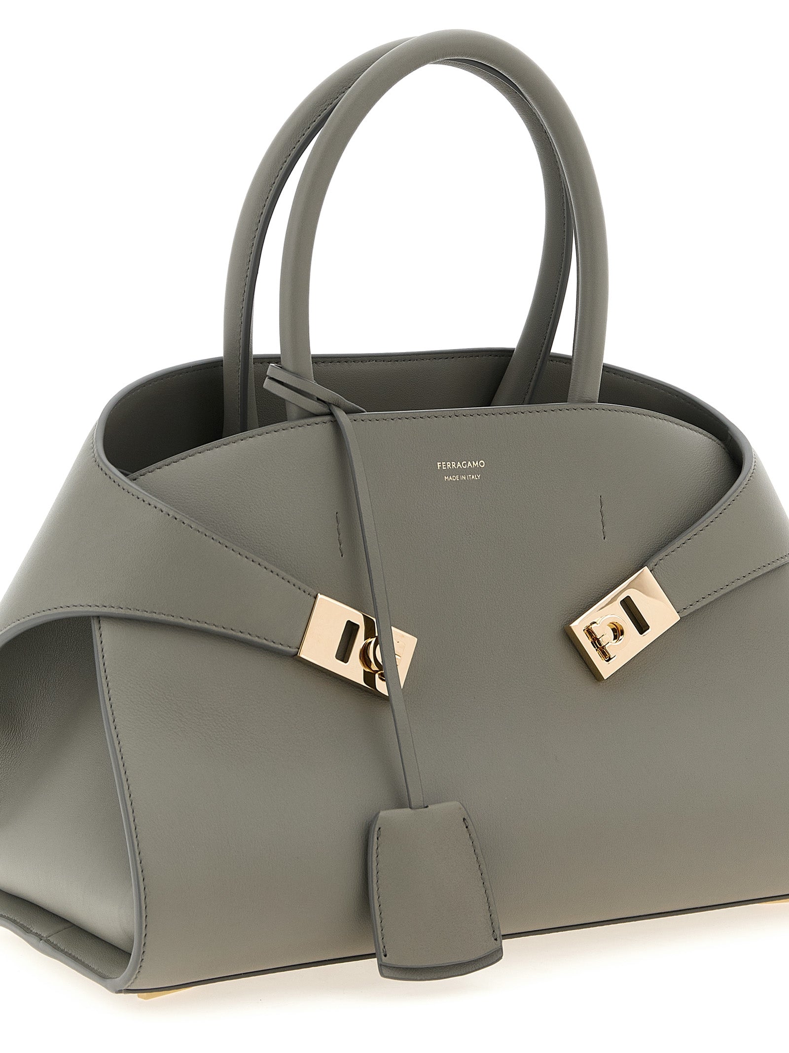 Gray Calfskin Handbag Bag