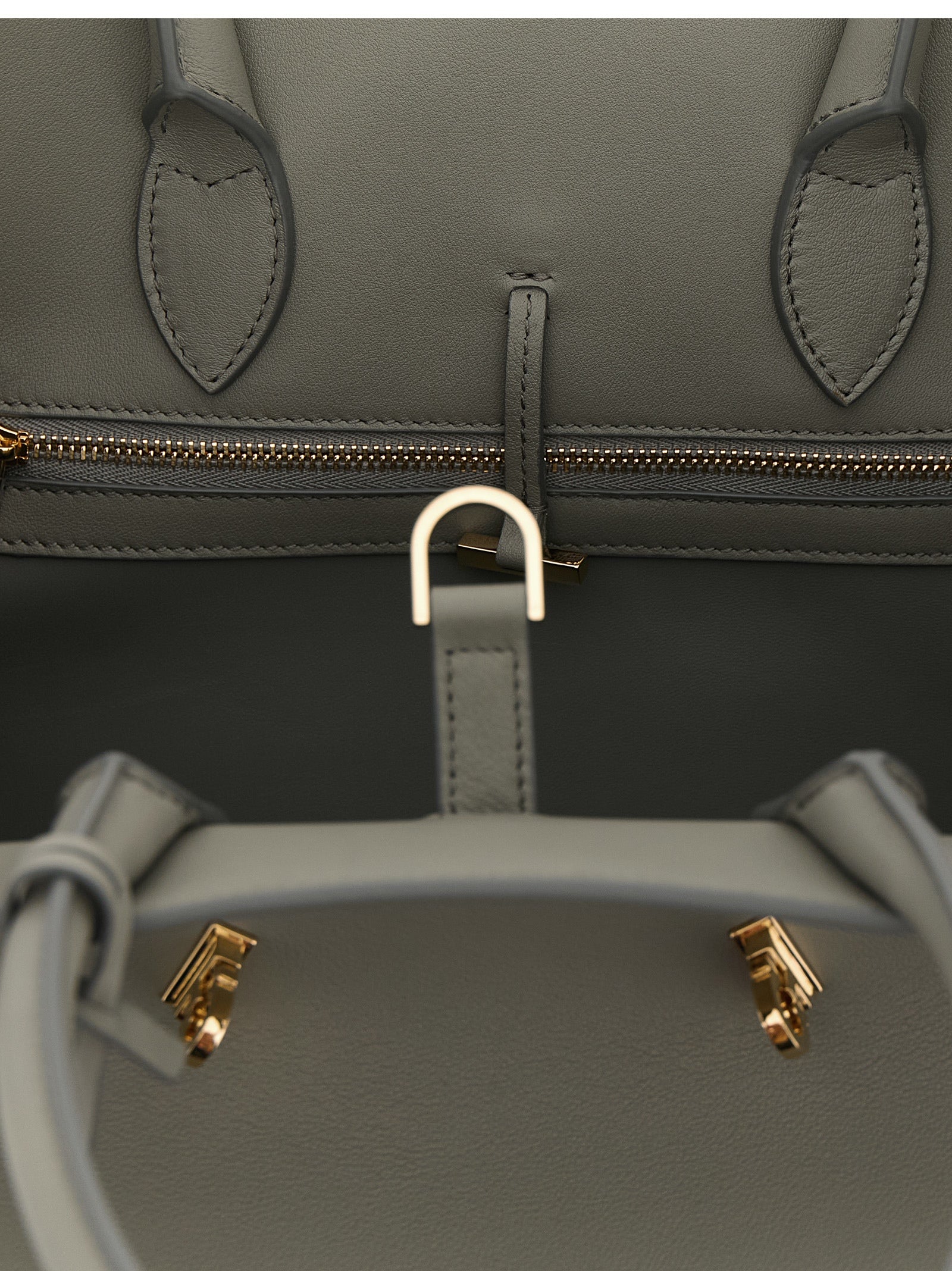 Gray Calfskin Handbag Bag