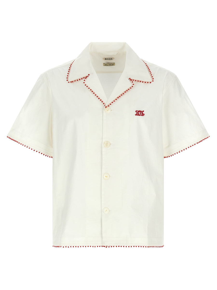 Bode 100% cotton voile shirt in white