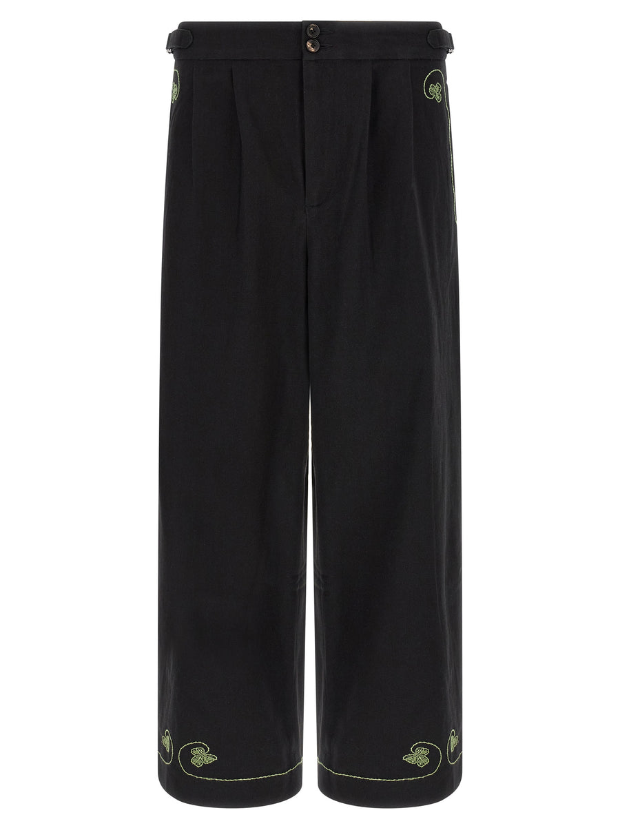 Bode 100% cotton trousers in black