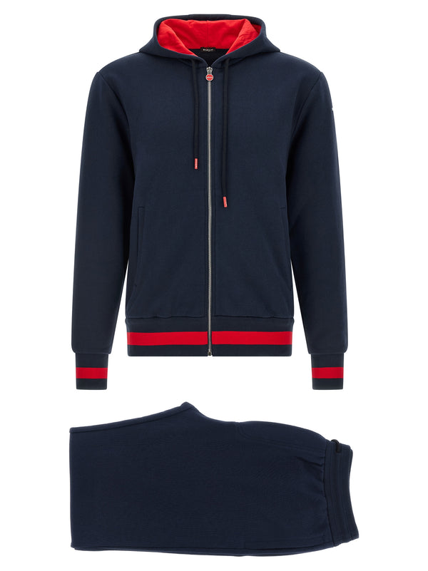 Kiton 100% Cotton hoodie in navy