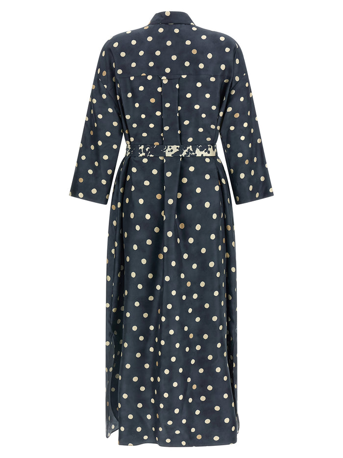 'S Max Mara 100% silk dress in navy — view 2